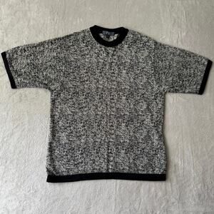 Vintage Fiji Made in Italy Short Sleeve Sweater T-Shirt Men’s Large Gray Black